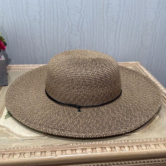 Scala Handcrafted Woven Paper Polyester Sun Hat Neutral Tan - Picture 7 of 12